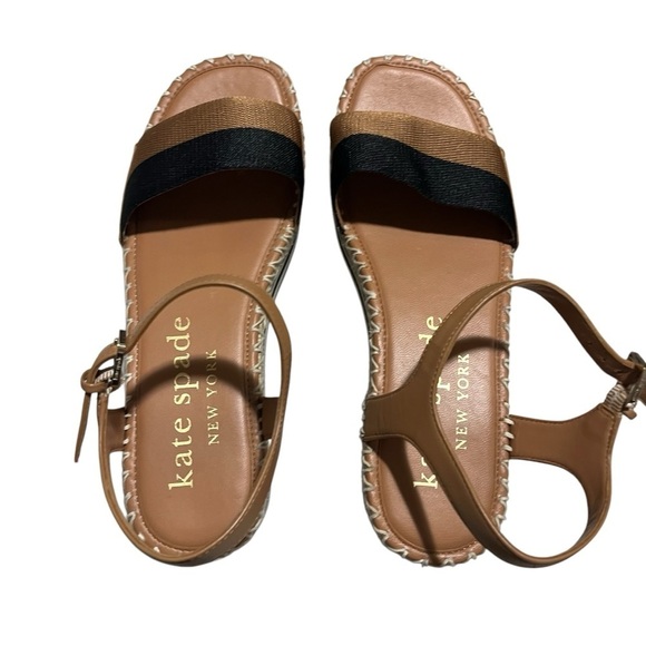 Kate Spade Picnic Platform Sandal Size 9 Ankle Strap Leather - Picture 6 of 12